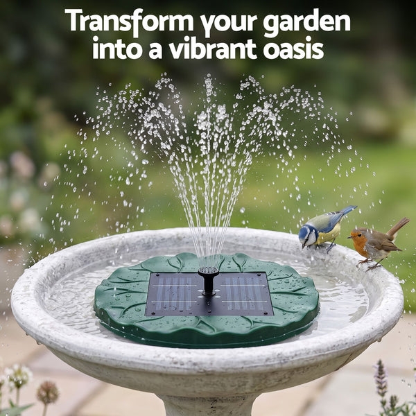 Gardeon Solar Fountain Pumps Bird Bath Floating Lotus Desig Water Feature 31cm Awezingly