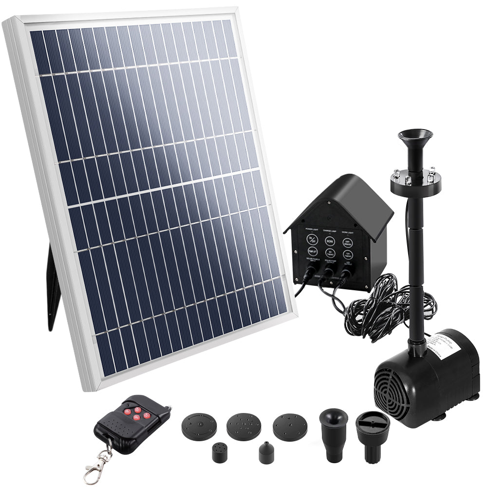 Gardeon Solar Pond Pump with Battery Kit LED Lights 8.8 FT Gardeon