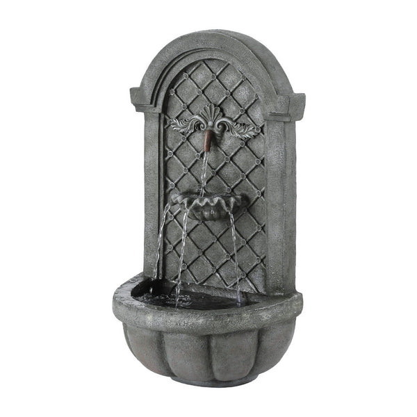 Gardeon Solar Fountain Water Feature Wall Mount Garden Fountains 80CM Grey Gardeon