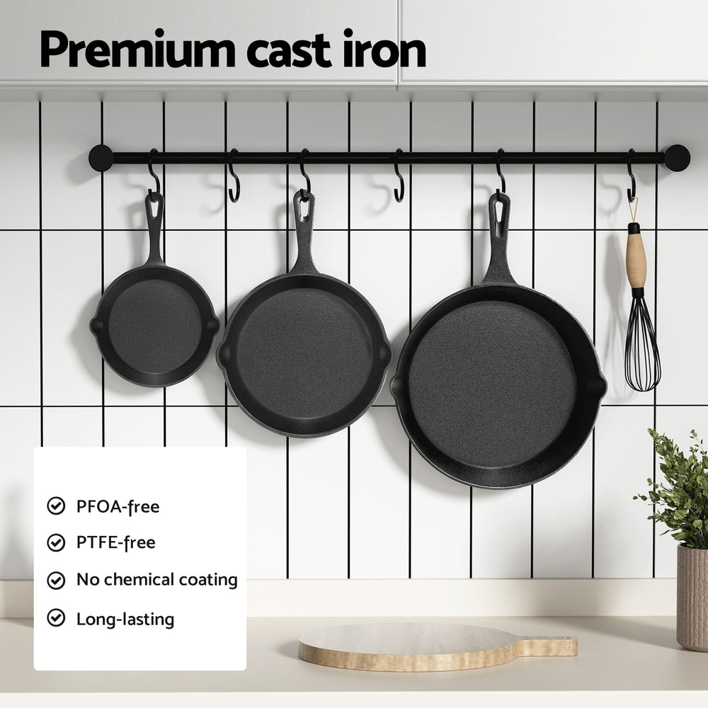 5-star chef Non Stick Frying Pan Cast Iron 3PCS Does not apply