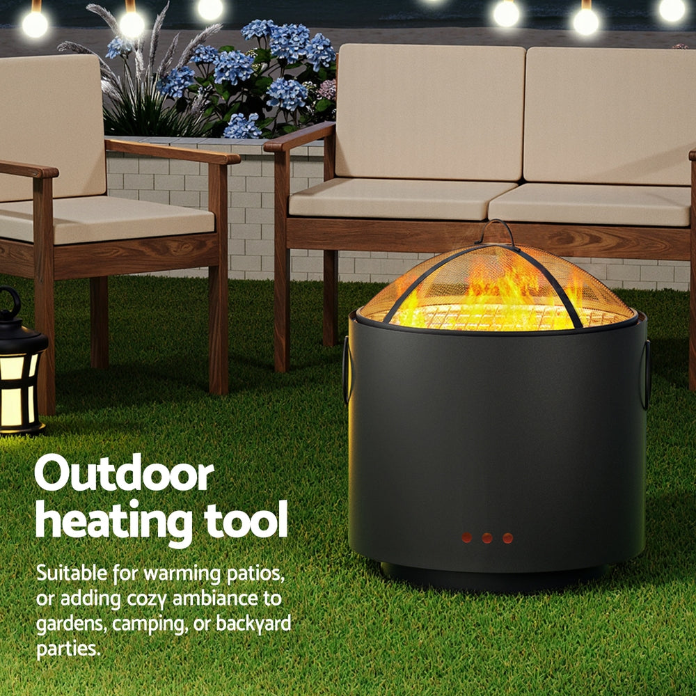 Grillz Fire Pit BBQ Portable Deep Bowl Outdoor Fireplace Awezingly