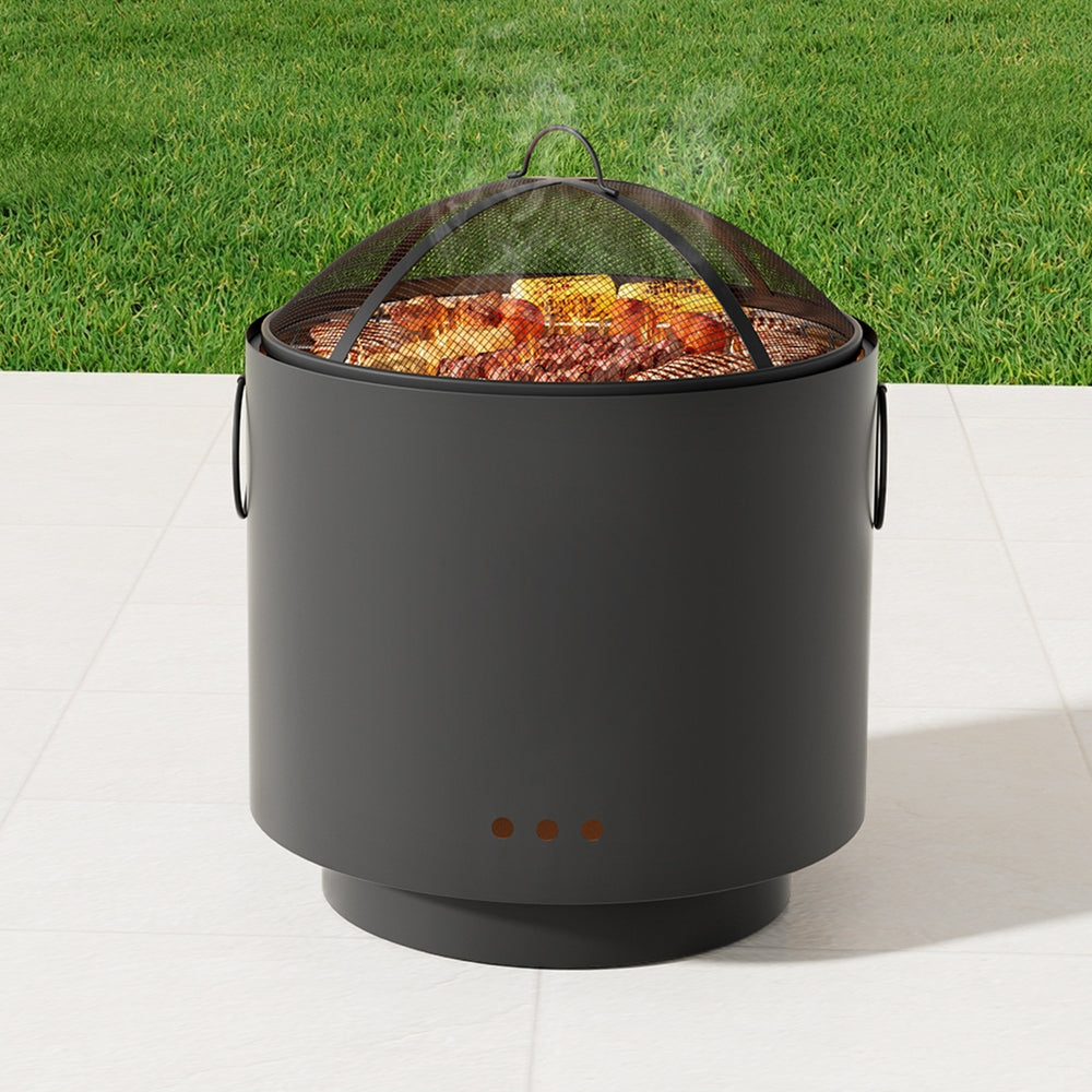 Grillz Fire Pit BBQ Portable Deep Bowl Outdoor Fireplace Awezingly