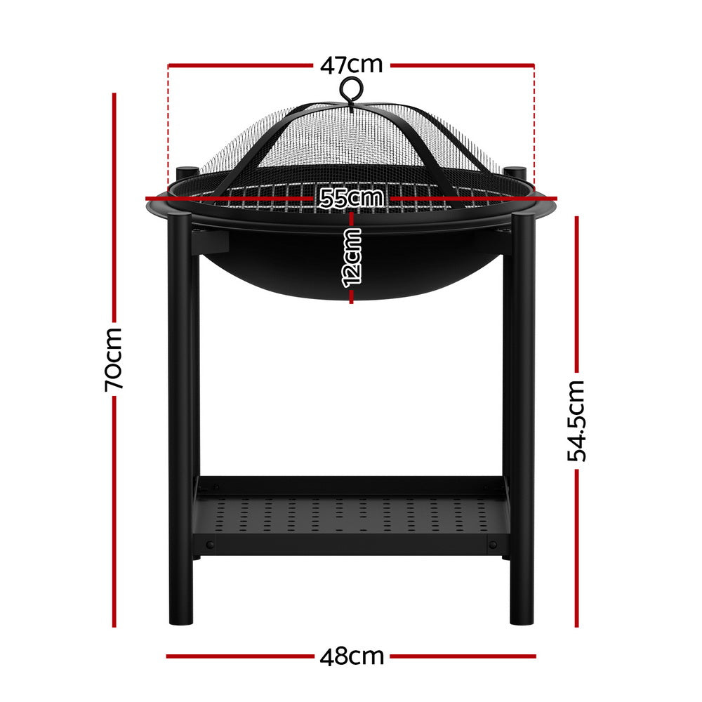 Grillz Fire Pit BBQ Grill 2-in-1 Outdoor Grillz