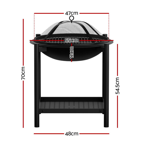 Grillz Fire Pit BBQ Grill 2-in-1 Outdoor Grillz