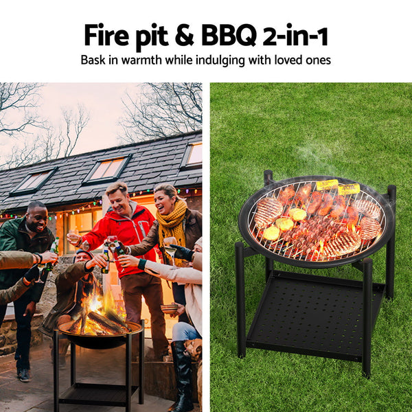 Grillz Fire Pit BBQ Grill 2-in-1 Outdoor Grillz