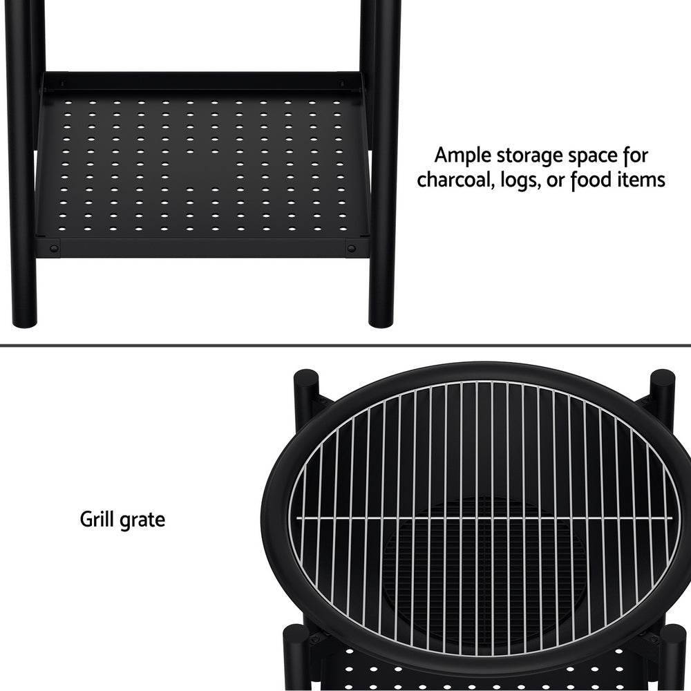 Grillz Fire Pit BBQ Grill 2-in-1 Outdoor Grillz