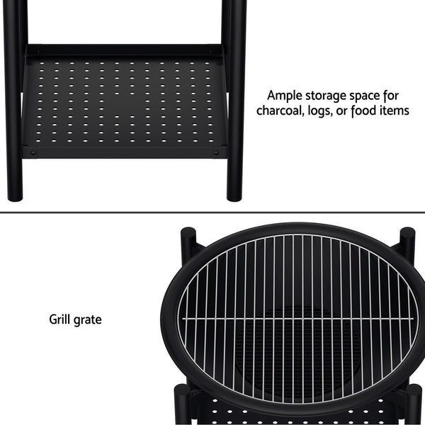 Grillz Fire Pit BBQ Grill 2-in-1 Outdoor Grillz