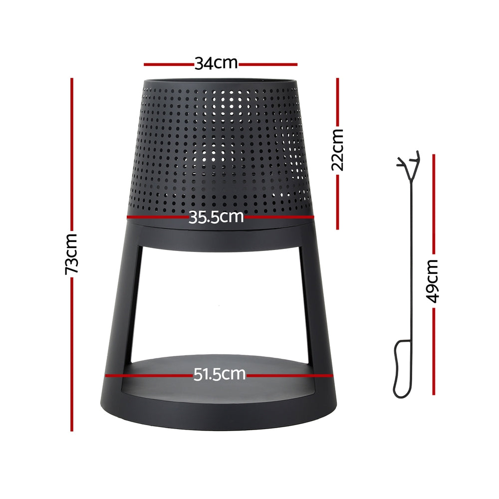 Grillz Fire Pit Deep Bowl Iron Outdoor Fireplace Awezingly