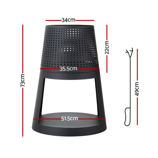 Grillz Fire Pit Deep Bowl Iron Outdoor Fireplace Awezingly