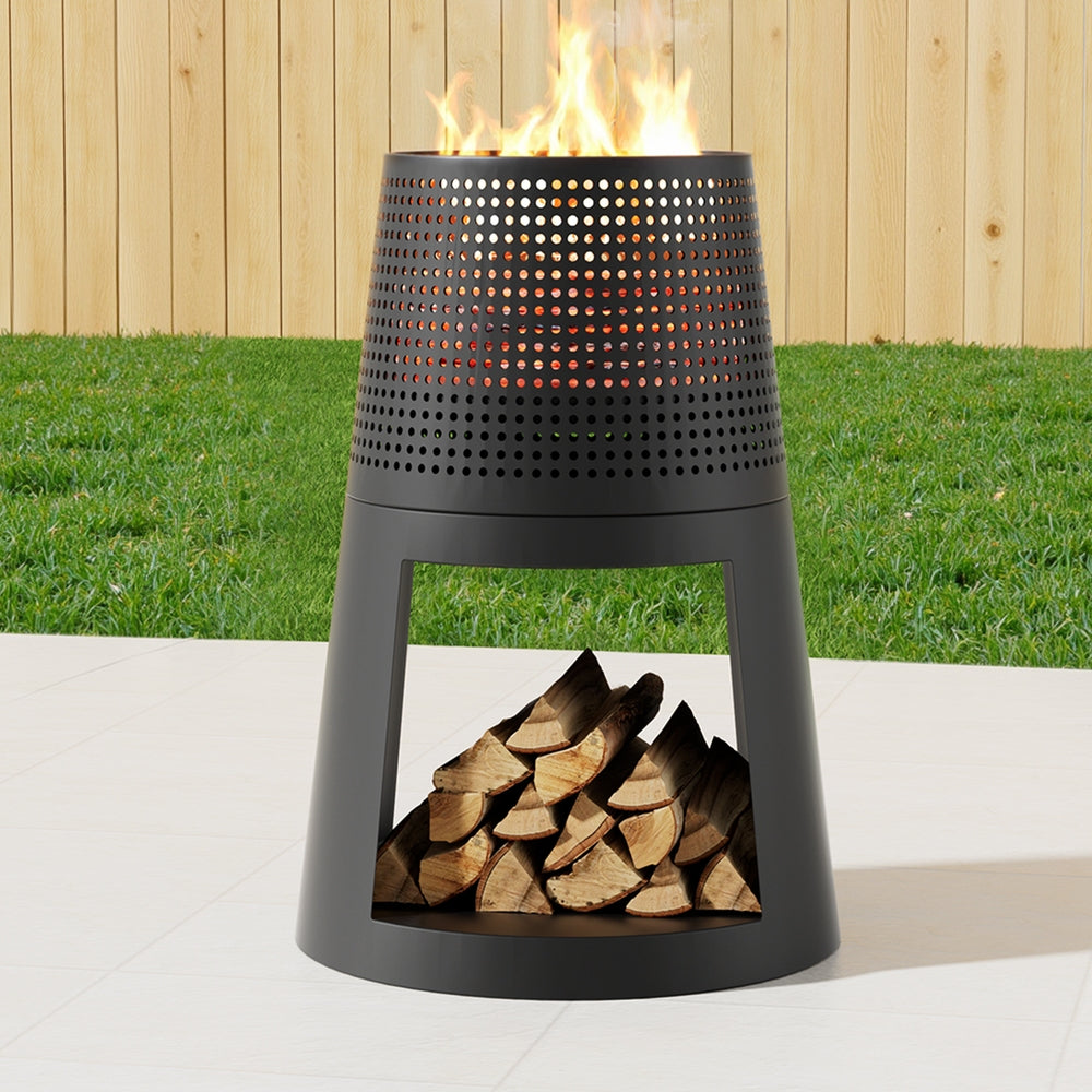 Grillz Fire Pit Deep Bowl Iron Outdoor Fireplace Awezingly