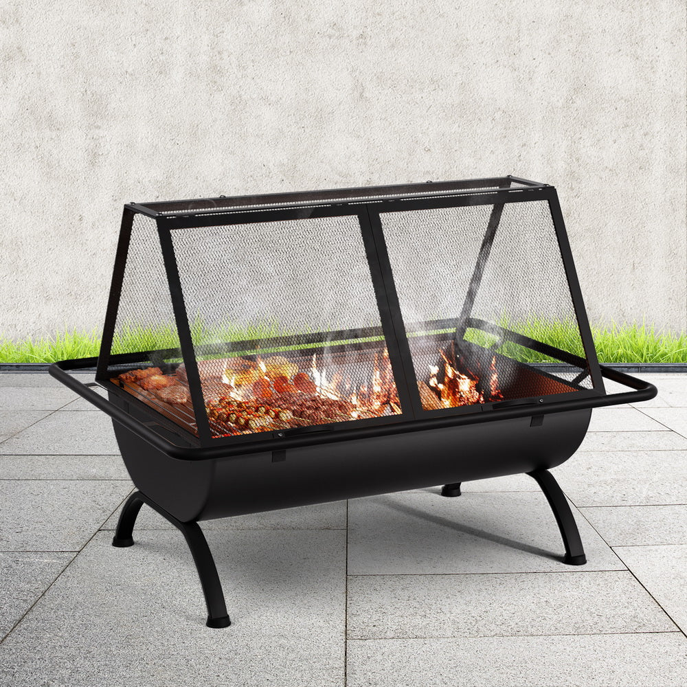 Grillz Fire Pit BBQ Grill Outdoor Fireplace Steel Grillz