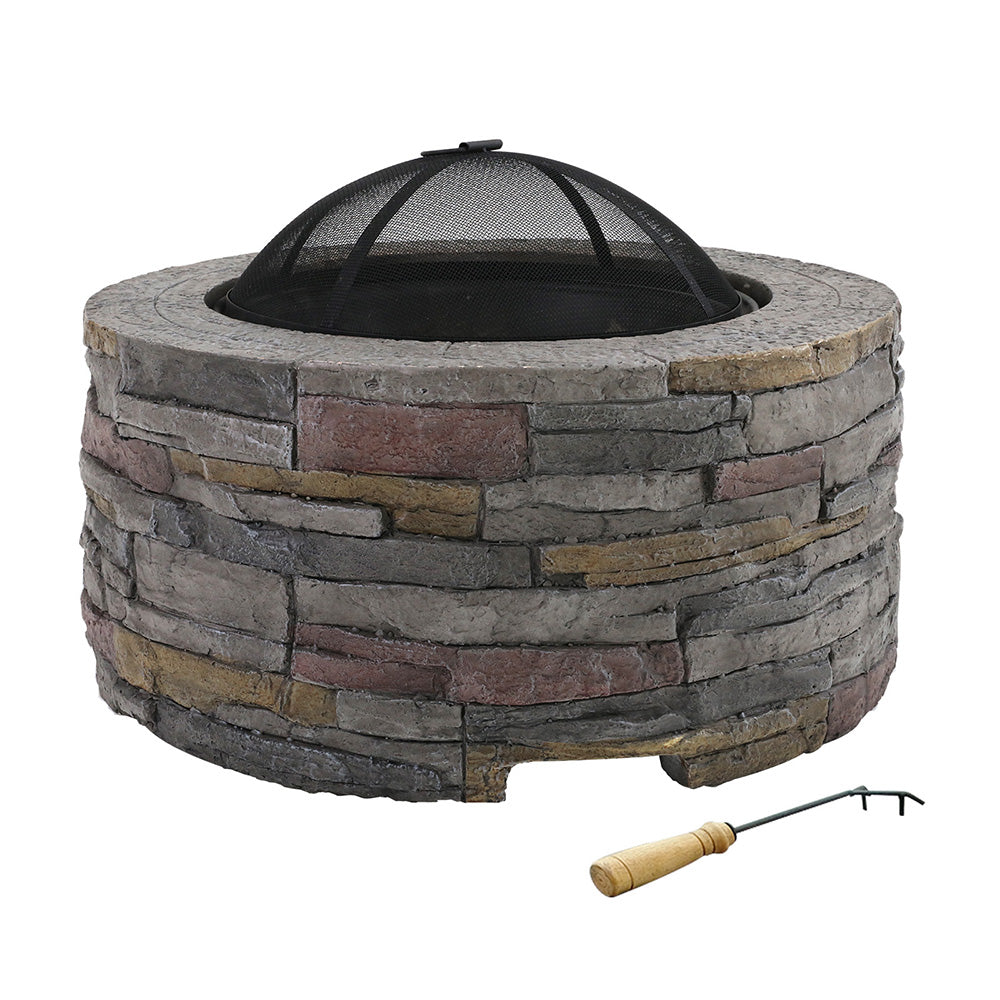Grillz Fire Pit Table Round 70cm Awezingly