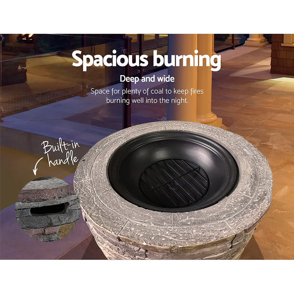 Grillz Fire Pit Table Round 70cm Awezingly