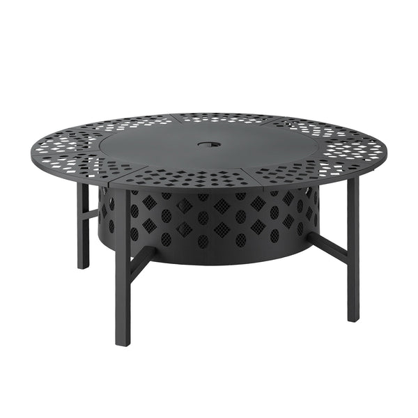 Grillz Fire Pit BBQ Charcoal Smoker Portable Mesh Pits Outdoor Camping Fireplace Awezingly