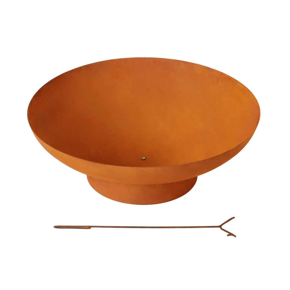 Grillz Fire Pit Iron Bowl 80cm Outdoor Patio Fireplace Awezingly