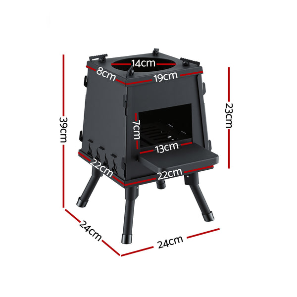 Grillz Fire Pit BBQ Portable Outdoor Fireplace Metal Camping Stove for Boiling Water, BBQ, Picnics Awezingly