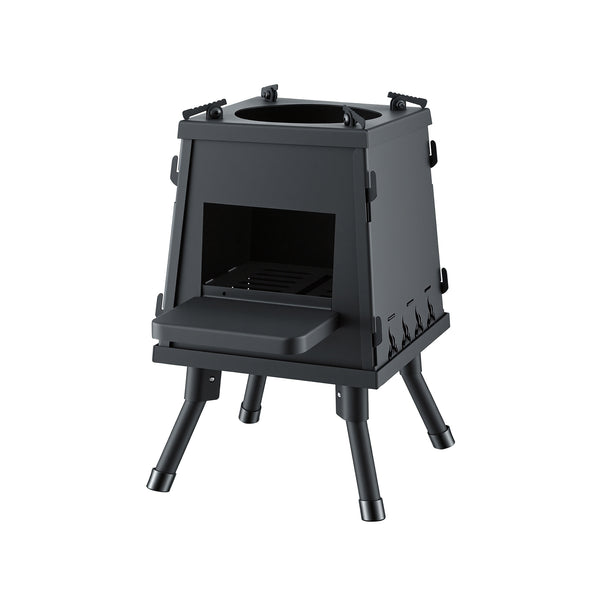 Grillz Fire Pit BBQ Portable Outdoor Fireplace Metal Camping Stove for Boiling Water, BBQ, Picnics Awezingly