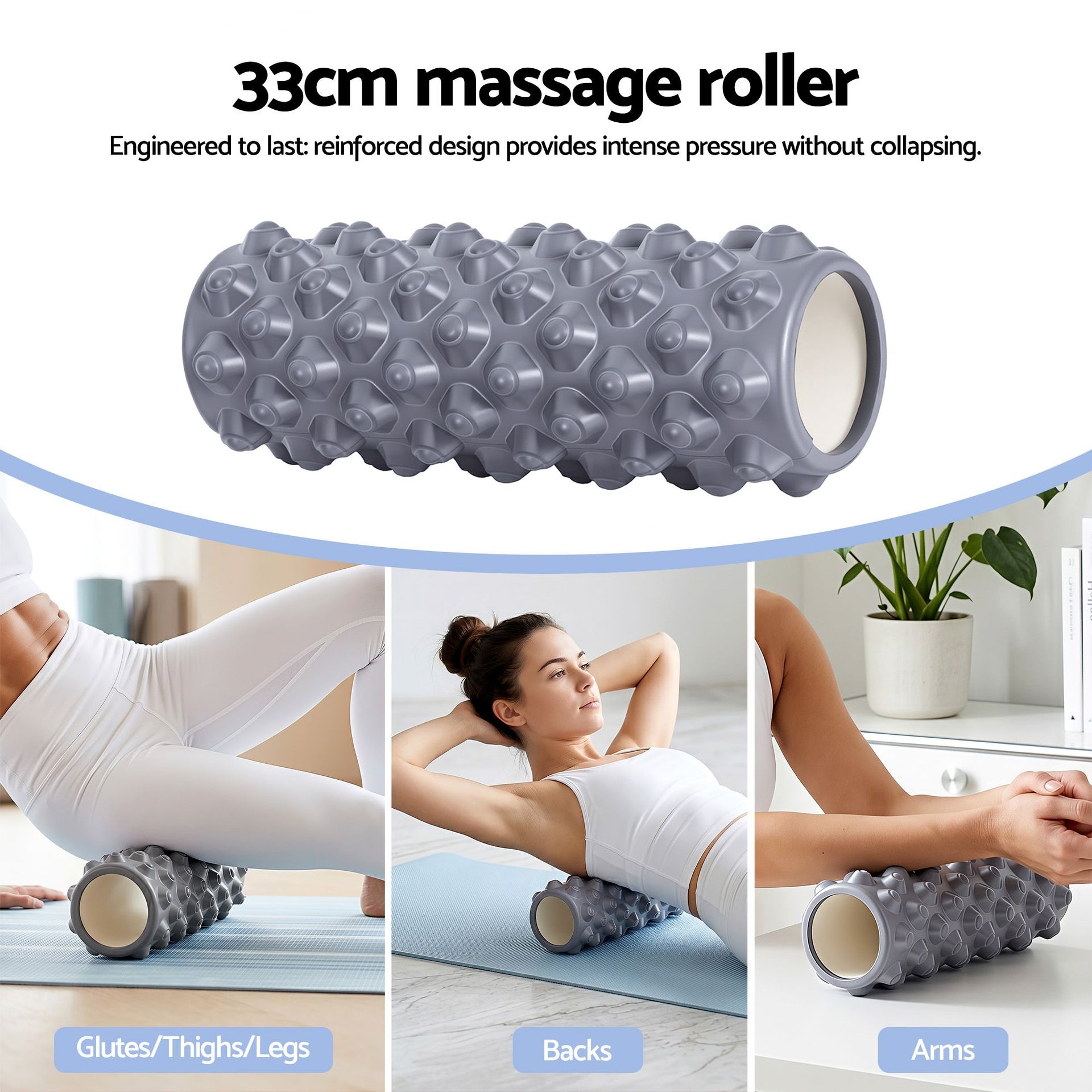 Everfit Foam Roller Set 3-in-1 with Targeted Recovery Muscle Roller Stick & Deep Tissue Massage Ball, Heavy Duty 150KG Support Gym Roller for Back Pain Relief, Myofascial Release, Home Gym Exercise Everfit