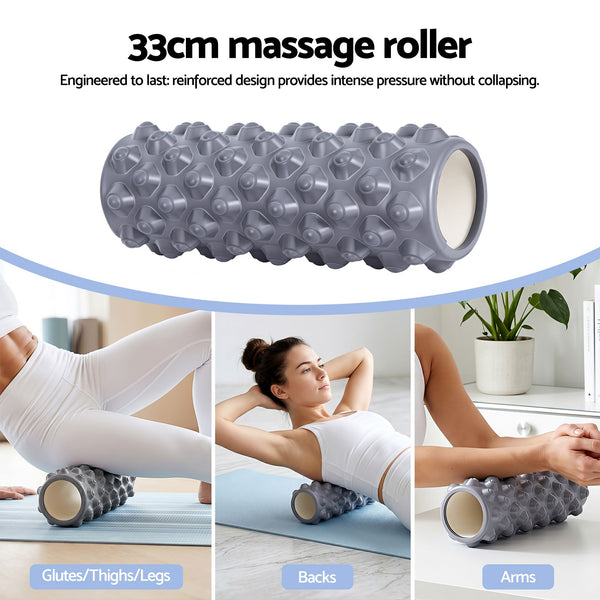 Everfit Foam Roller Set 3-in-1 with Targeted Recovery Muscle Roller Stick & Deep Tissue Massage Ball, Heavy Duty 150KG Support Gym Roller for Back Pain Relief, Myofascial Release, Home Gym Exercise Everfit