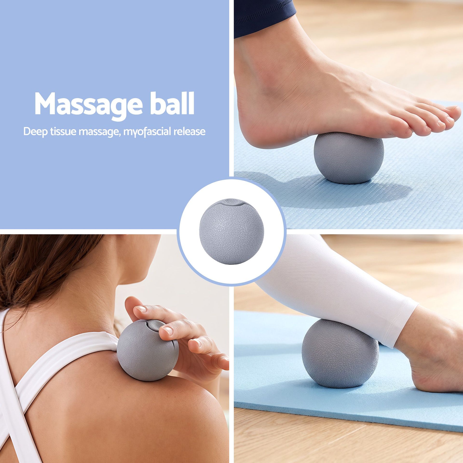 Everfit Foam Roller Set 3-in-1 with Targeted Recovery Muscle Roller Stick & Deep Tissue Massage Ball, Heavy Duty 150KG Support Gym Roller for Back Pain Relief, Myofascial Release, Home Gym Exercise Everfit
