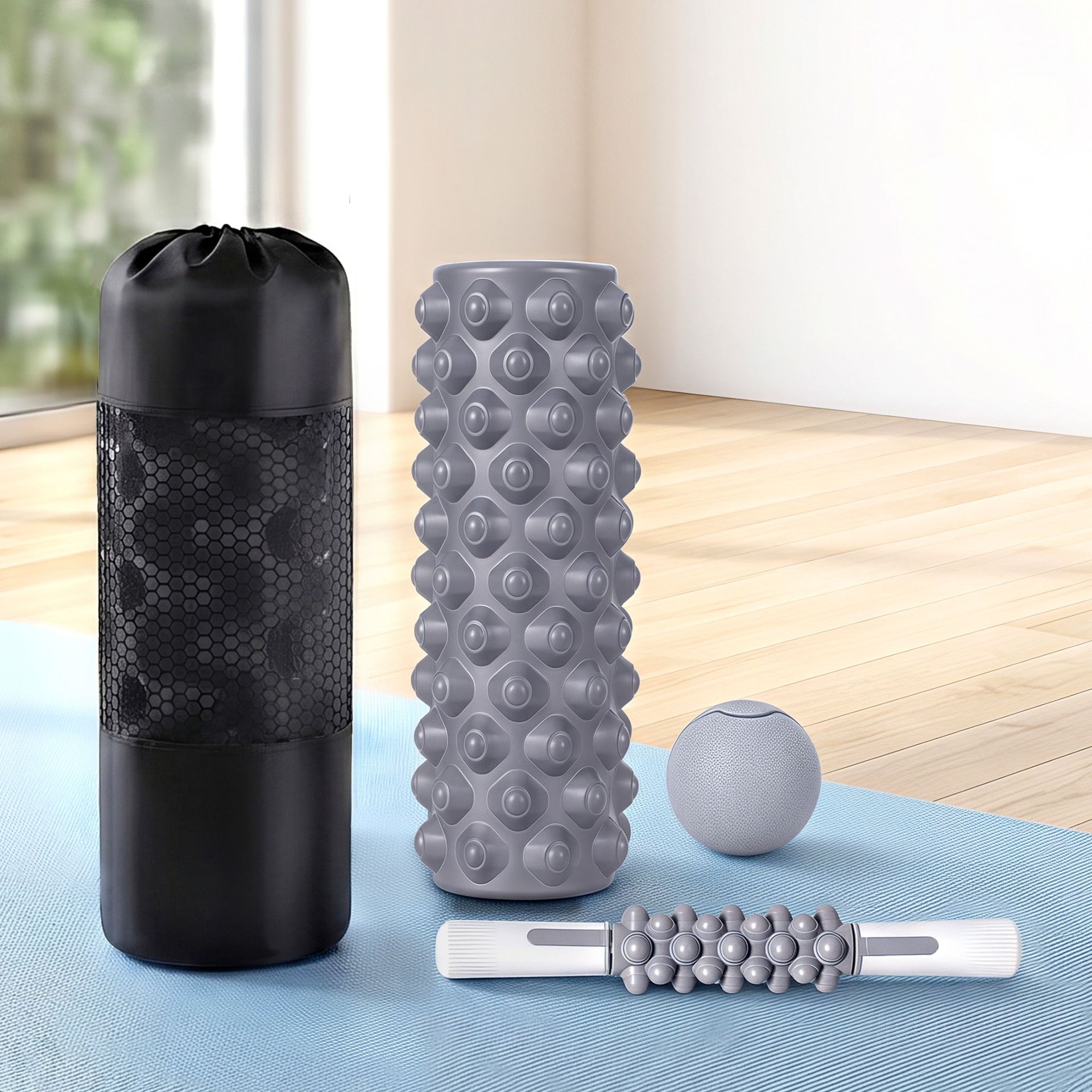 Everfit Foam Roller Set 3-in-1 with Targeted Recovery Muscle Roller Stick & Deep Tissue Massage Ball, Heavy Duty 150KG Support Gym Roller for Back Pain Relief, Myofascial Release, Home Gym Exercise Everfit