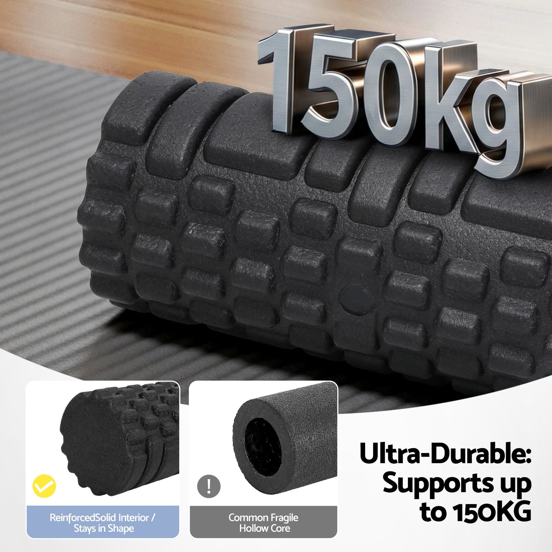 Everfit Foam Roller Set 4 in 1 Grid High Density Massager for Deep Tissue Trigger Point Myofascial Release Back Pain Muscle Recovery Gym Home Fitness Equipment with Storage Bag Supports 150kg Everfit