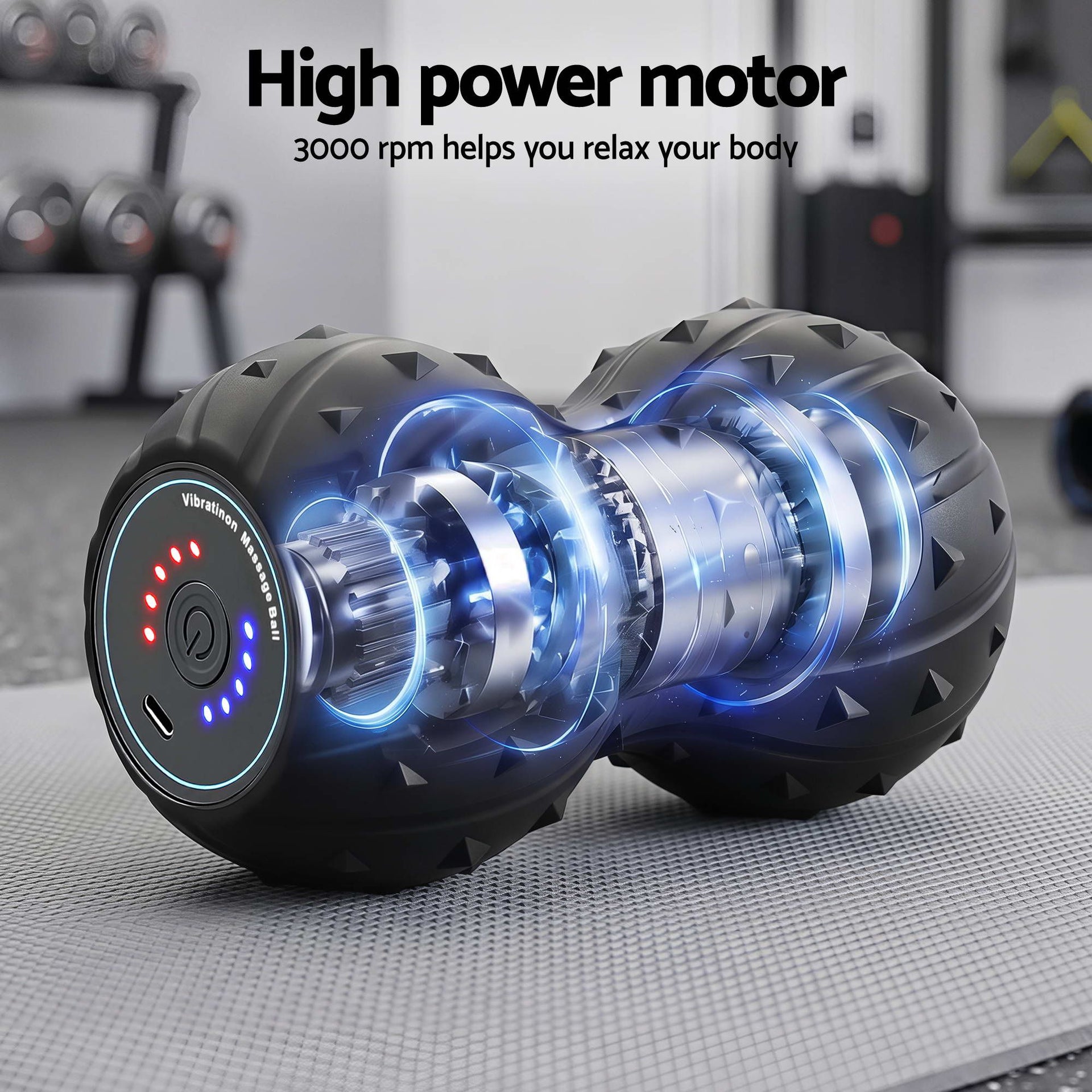 Everfit Electric Vibrating Peanut Massage Ball 5 Adjustable Levels High Power 3000RPM Motor 4D Floating Point Deep Tissue Trigger Point Muscle Relaxation Yoga Home Gym Type-C Rechargeable Support 80kg Everfit