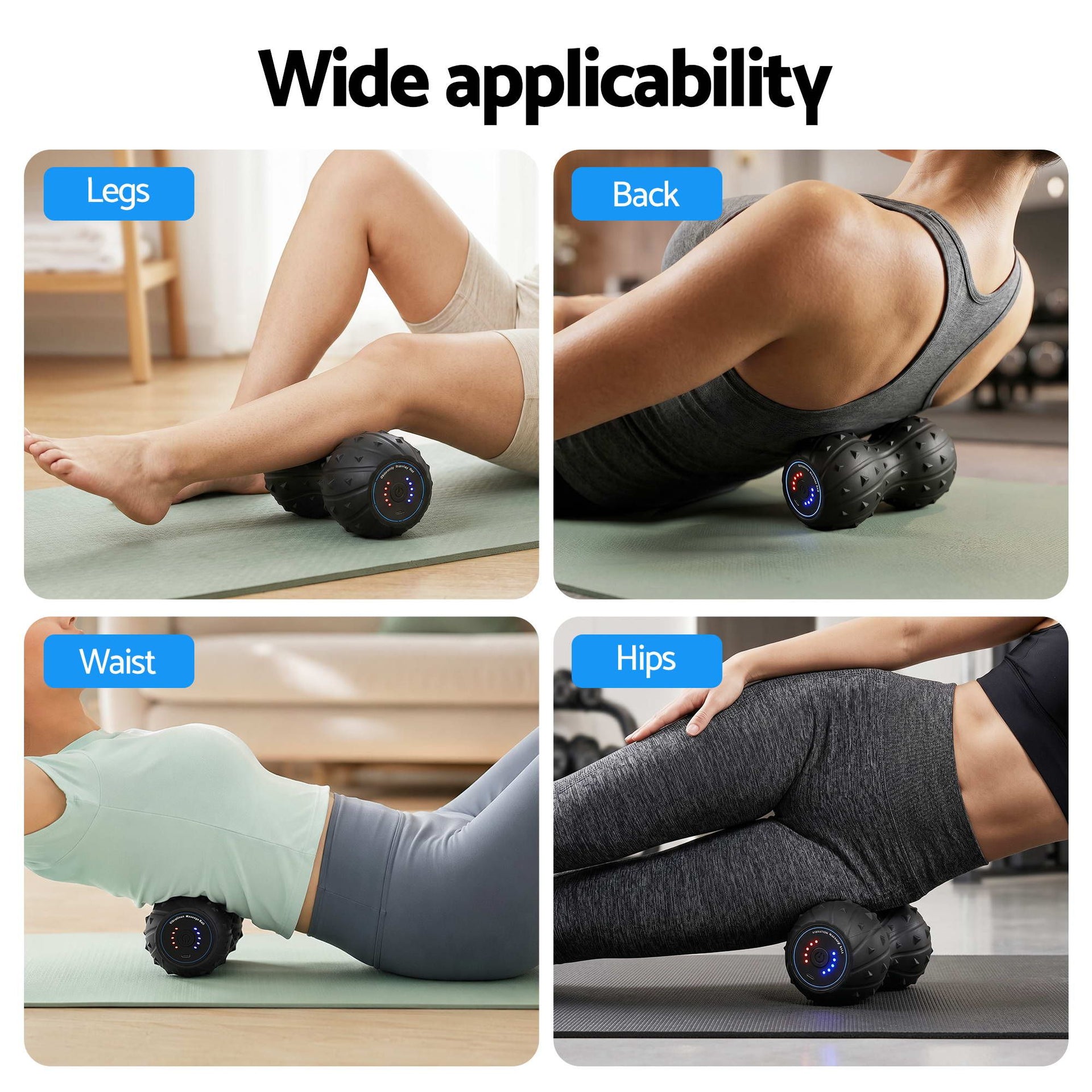 Everfit Electric Vibrating Peanut Massage Ball 5 Adjustable Levels High Power 3000RPM Motor 4D Floating Point Deep Tissue Trigger Point Muscle Relaxation Yoga Home Gym Type-C Rechargeable Support 80kg Everfit