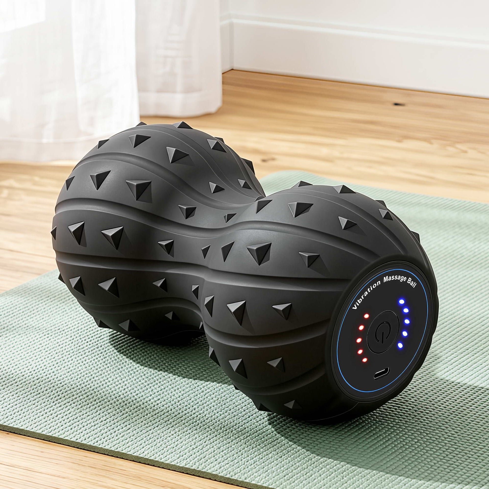 Everfit Electric Vibrating Peanut Massage Ball 5 Adjustable Levels High Power 3000RPM Motor 4D Floating Point Deep Tissue Trigger Point Muscle Relaxation Yoga Home Gym Type-C Rechargeable Support 80kg Everfit