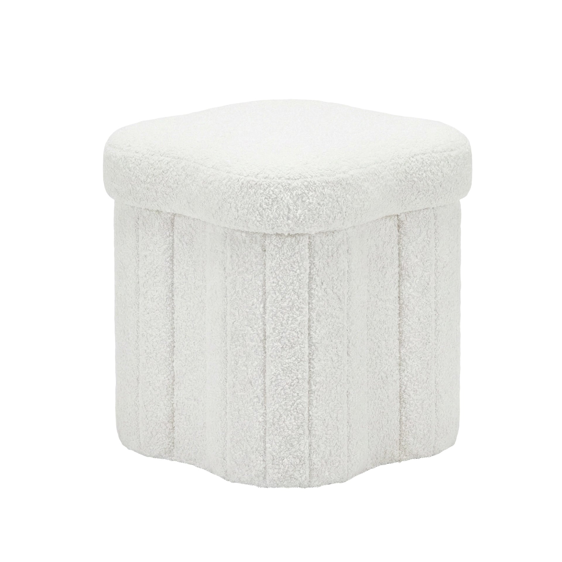 Artiss Storage Ottoman Foot Stool Foldable White Awezingly