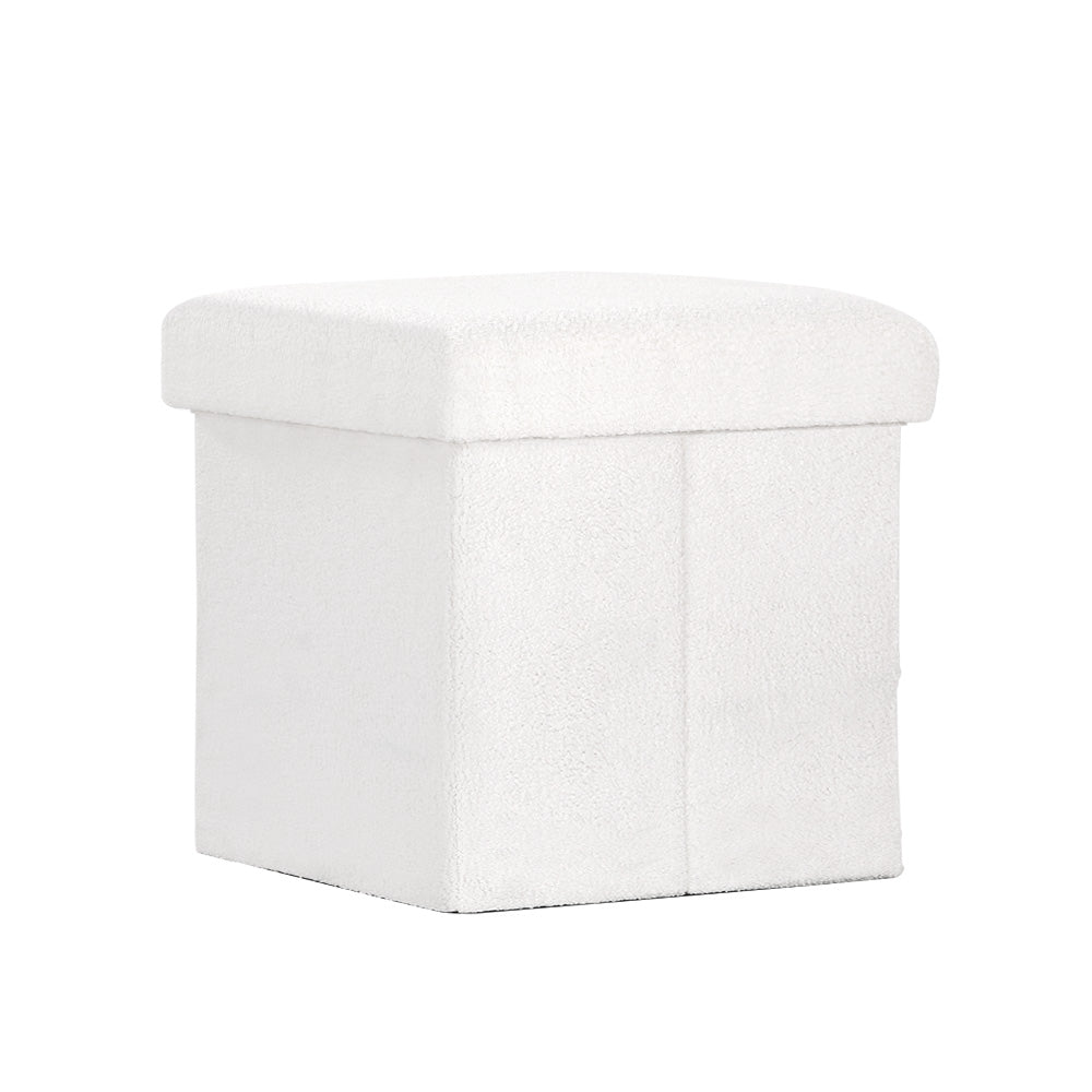 Artiss Ottoman Storage Foot Stool Vanity Square Teddy Artiss