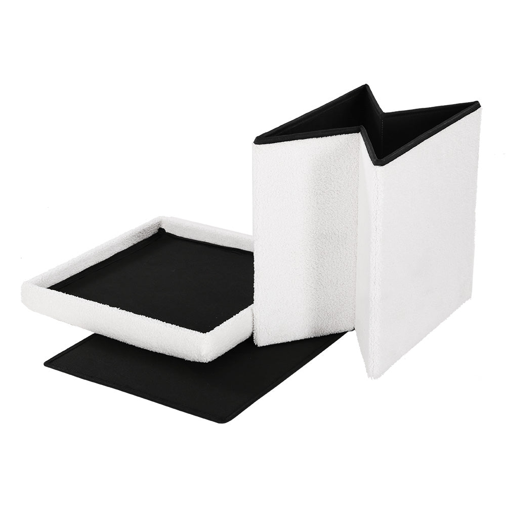 Artiss Ottoman Storage Foot Stool Vanity Square Teddy Artiss