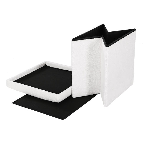 Artiss Ottoman Storage Foot Stool Vanity Square Teddy Artiss