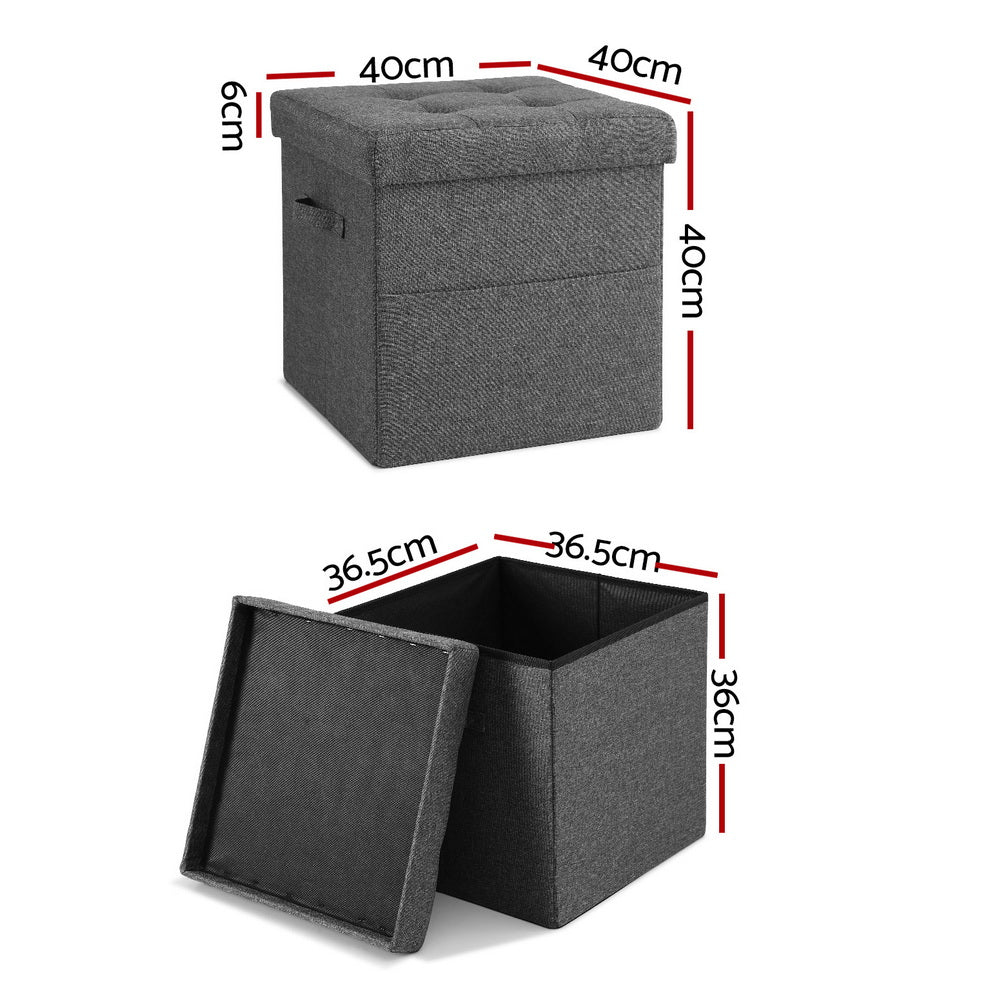 Artiss Storage Ottoman Rest Foot Stool Foldable Awezingly