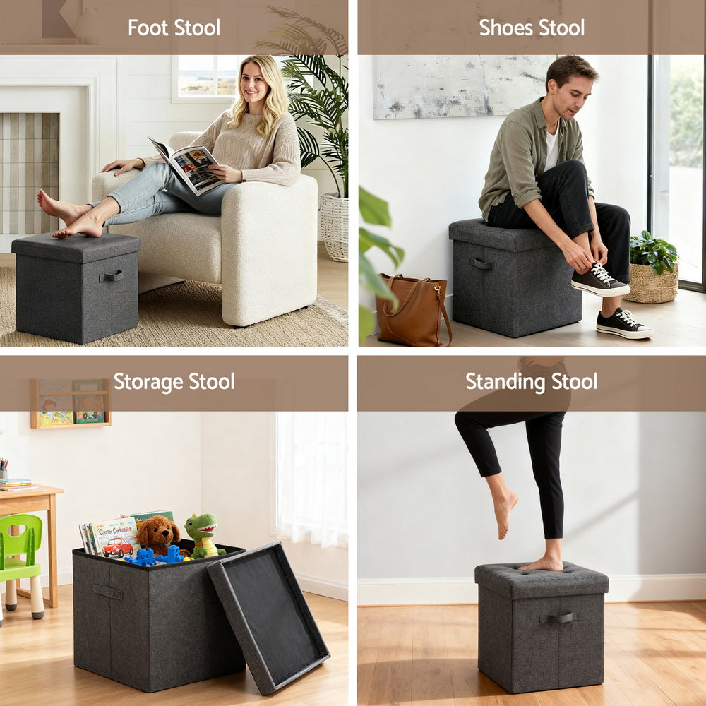 Artiss Storage Ottoman Rest Foot Stool Foldable Awezingly