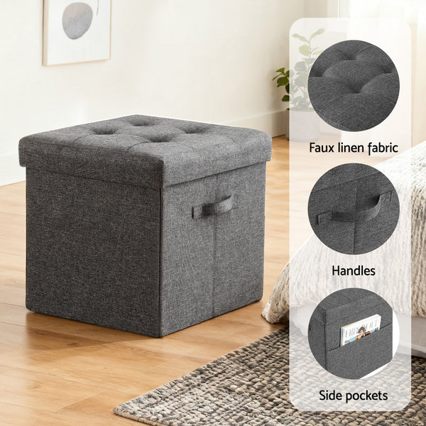 Artiss Storage Ottoman Rest Foot Stool Foldable Awezingly