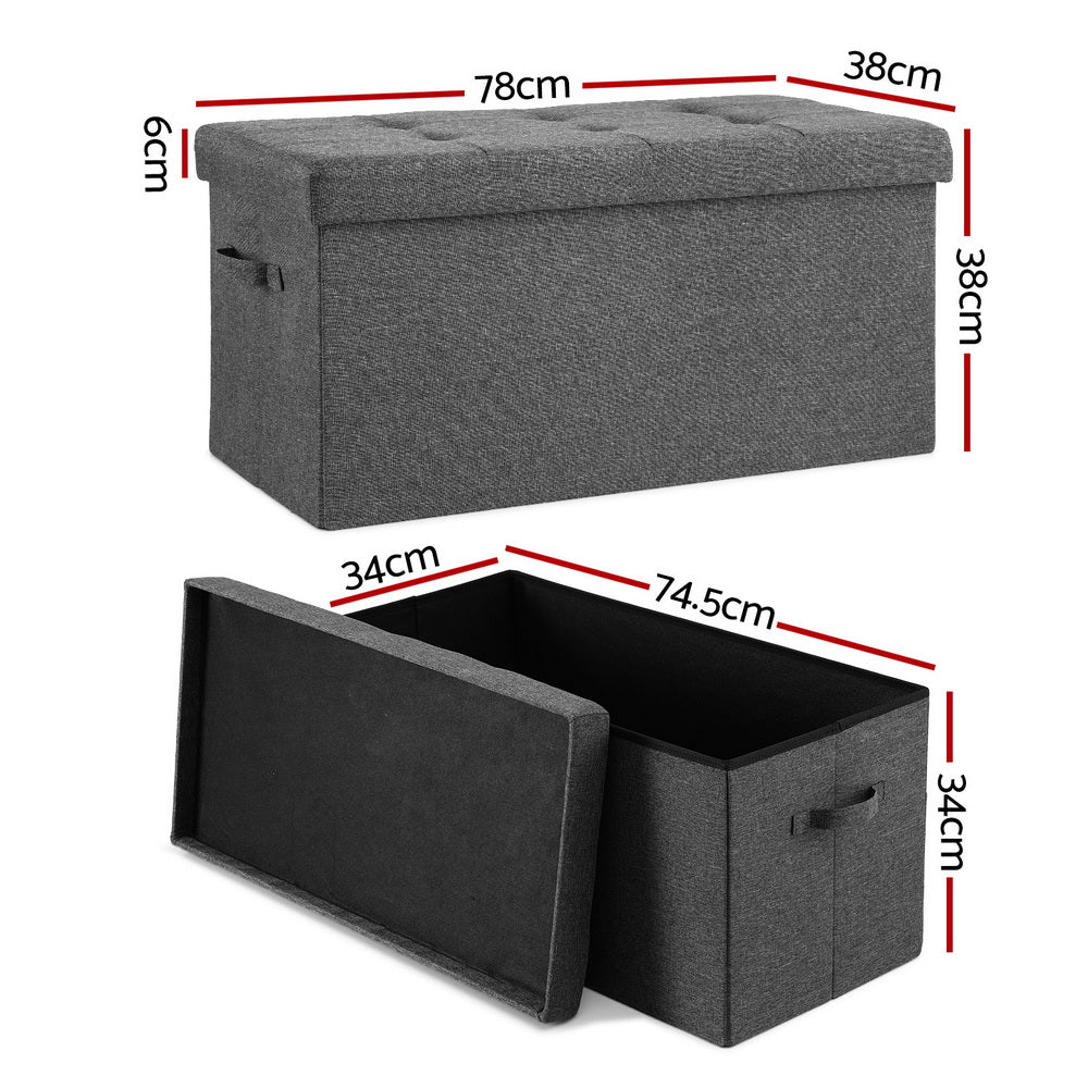 Artiss Storage Ottoman Foot Stool Rest Foldable Awezingly
