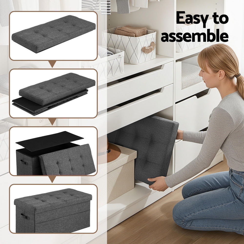 Artiss Storage Ottoman Foot Stool Rest Foldable Awezingly