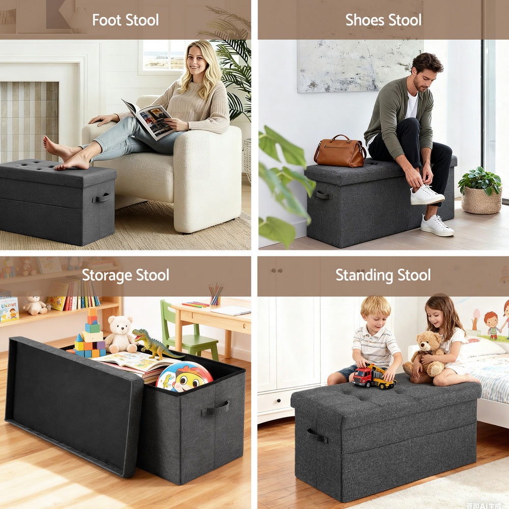 Artiss Storage Ottoman Foot Stool Rest Foldable Awezingly
