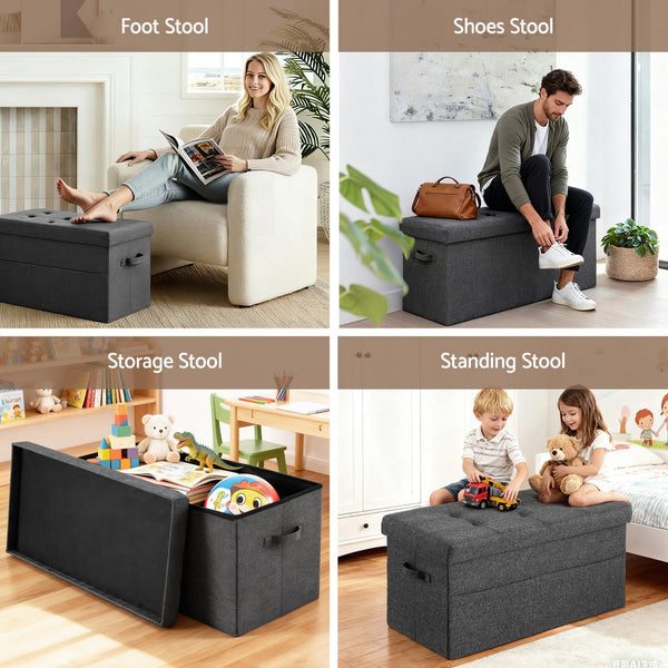 Artiss Storage Ottoman Foot Stool Rest Foldable Awezingly