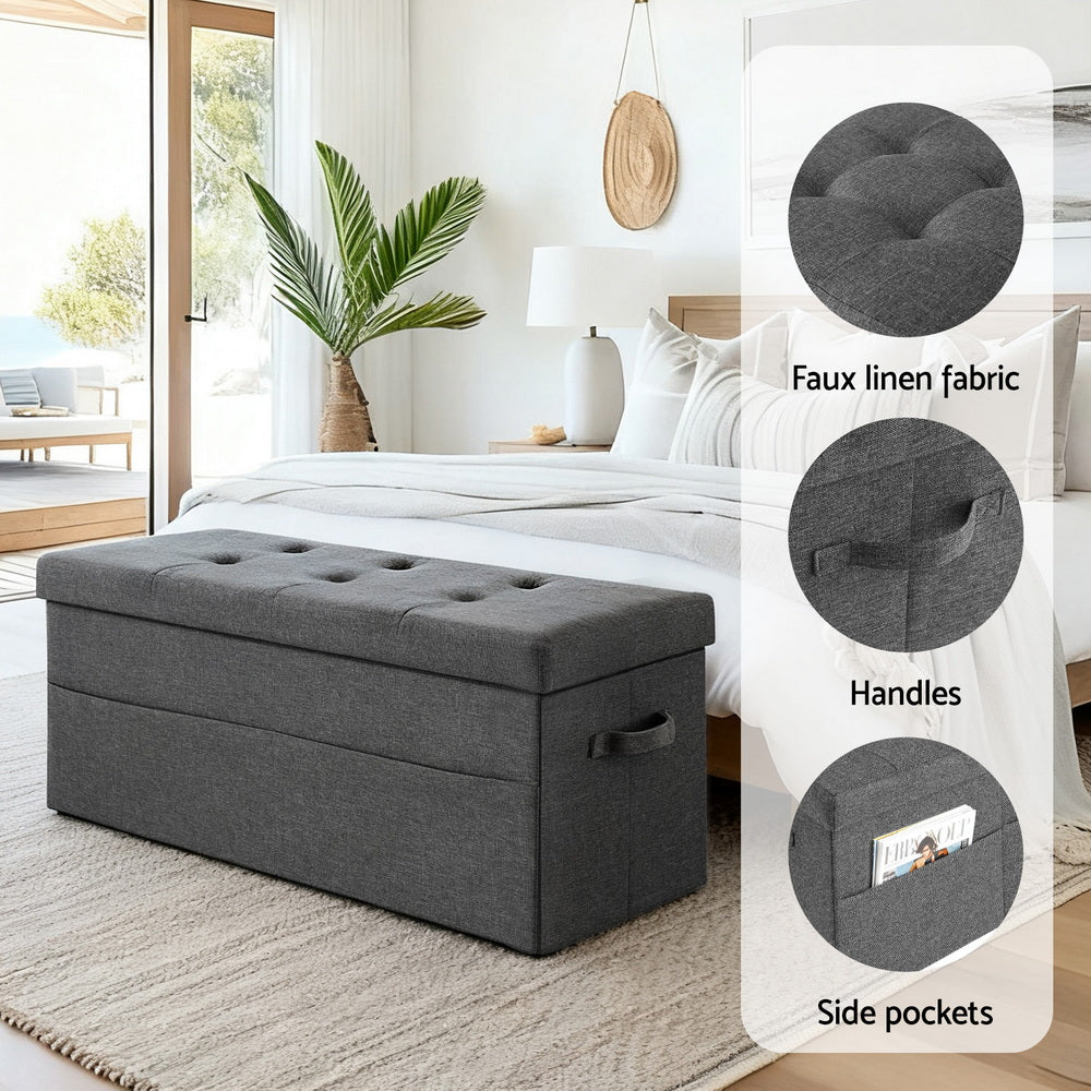 Artiss Storage Ottoman Foot Stool Rest Foldable Awezingly