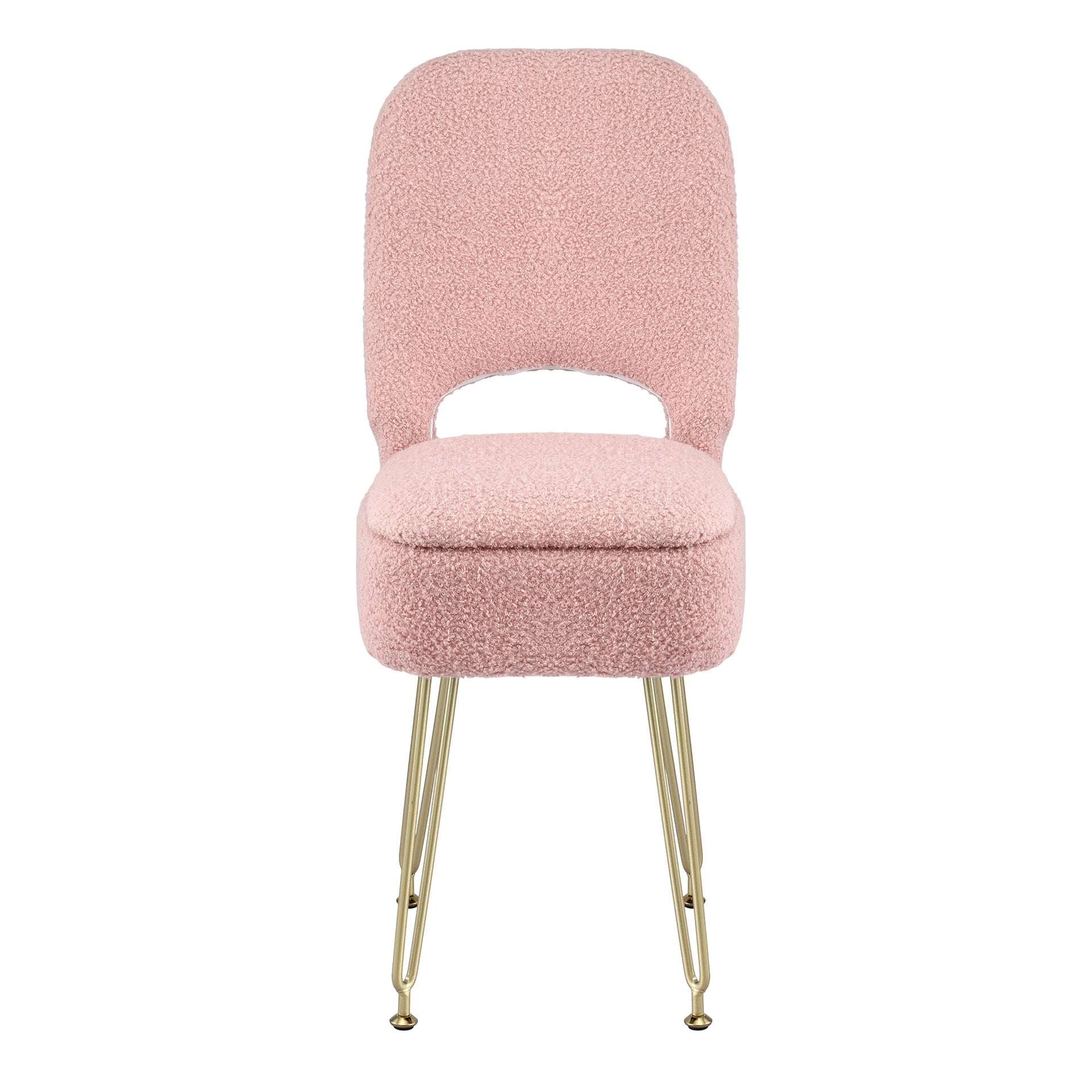 Artiss Storage Ottoman Vanity Stool Foot Stool Folding Back Pink Awezingly