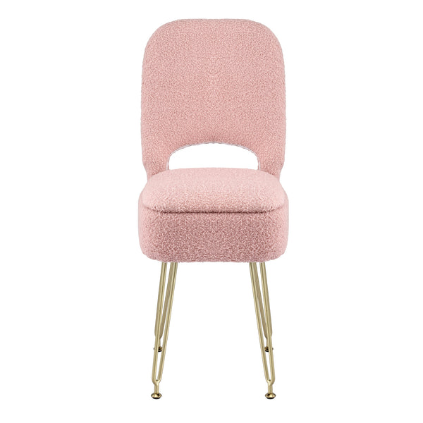 Artiss Storage Ottoman Vanity Stool Foot Stool Folding Back Pink Awezingly