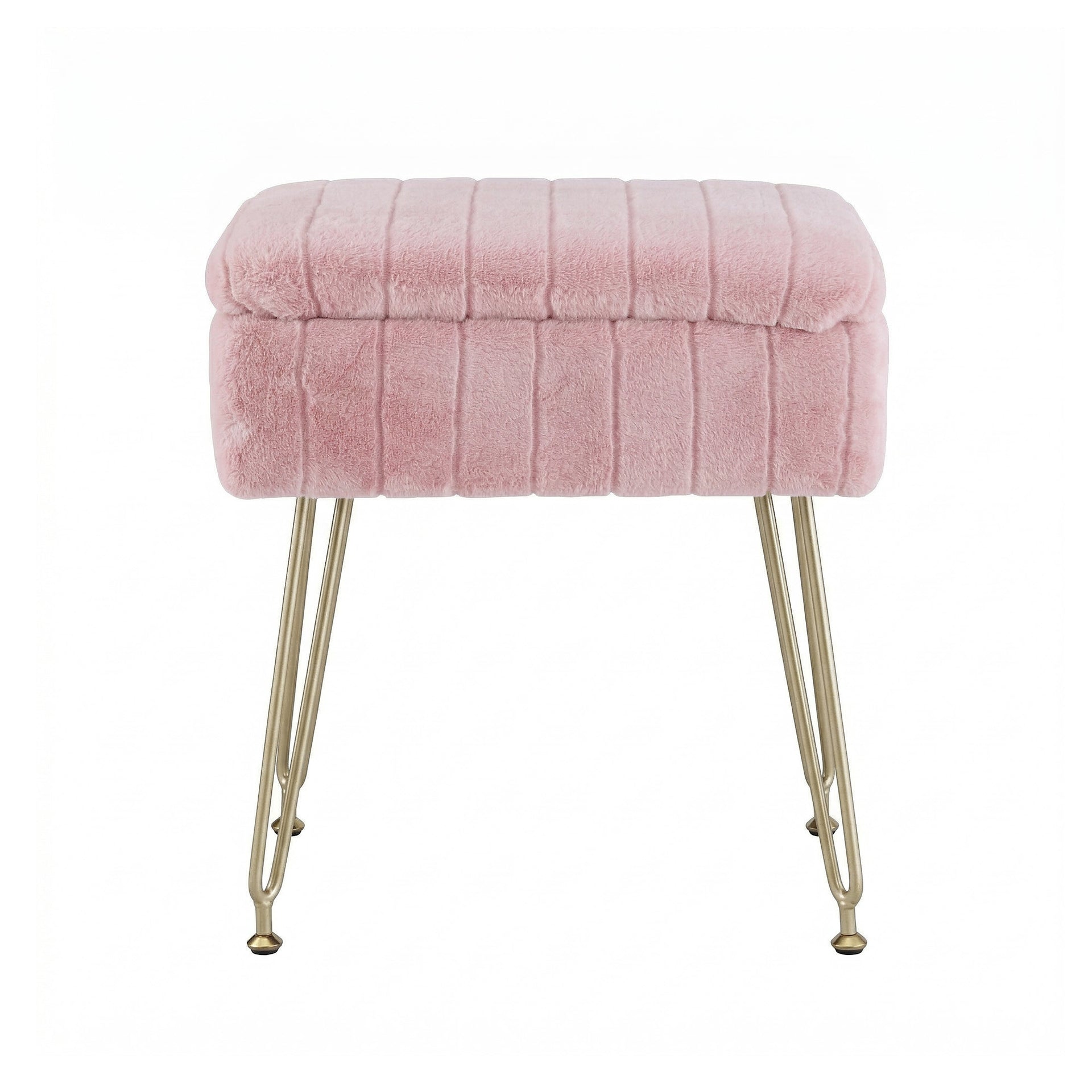 Artiss Storage Ottoman Vanity Foot Stool Pink Awezingly