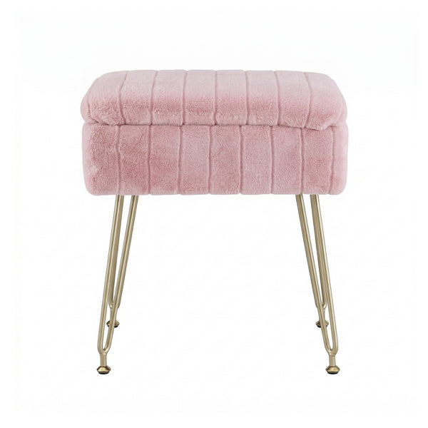 Artiss Storage Ottoman Vanity Foot Stool Pink Awezingly