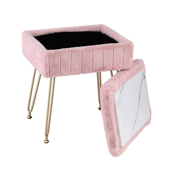 Artiss Storage Ottoman Vanity Foot Stool Pink Awezingly