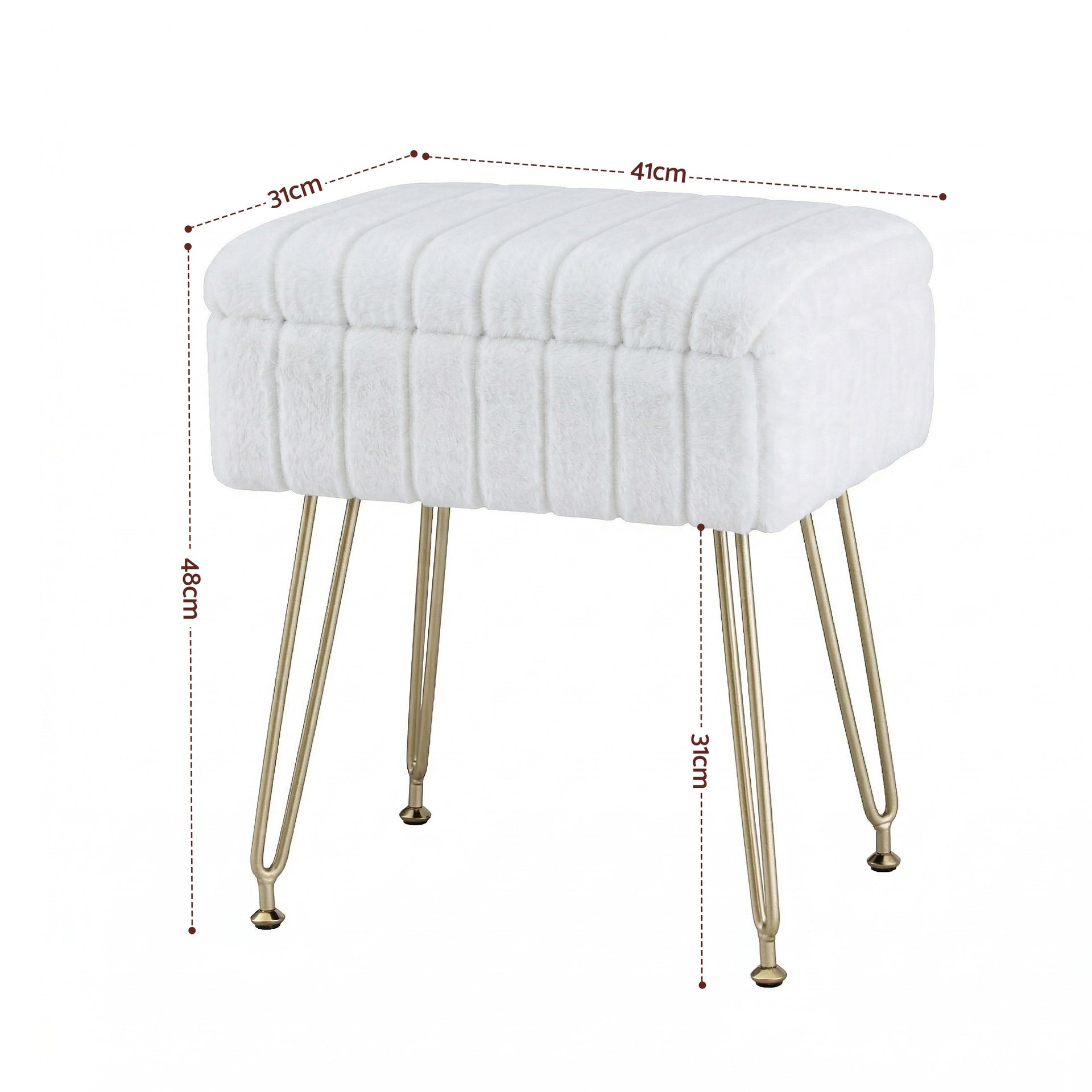 Artiss Storage Ottoman Vanity Foot Stool White Awezingly