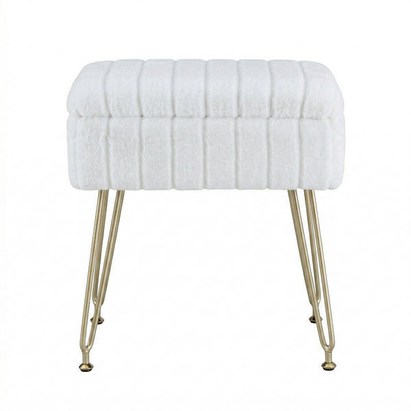 Artiss Storage Ottoman Vanity Foot Stool White Awezingly