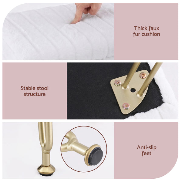 Artiss Storage Ottoman Vanity Foot Stool White Awezingly