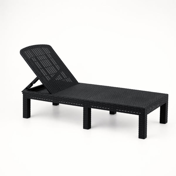 Gardeon Sun Lounge Outdoor Folding Recliner Patio Pool Beach Chair Rattan Black Awezingly